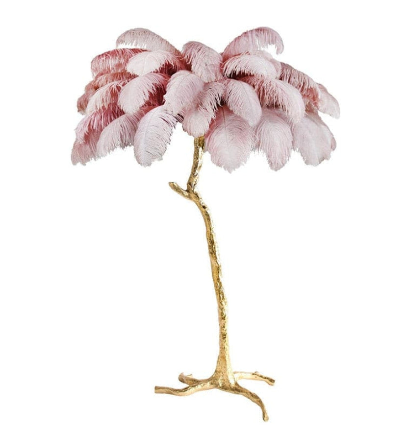 Ostrich Feather Brass Floor Lamp - Yiarolight