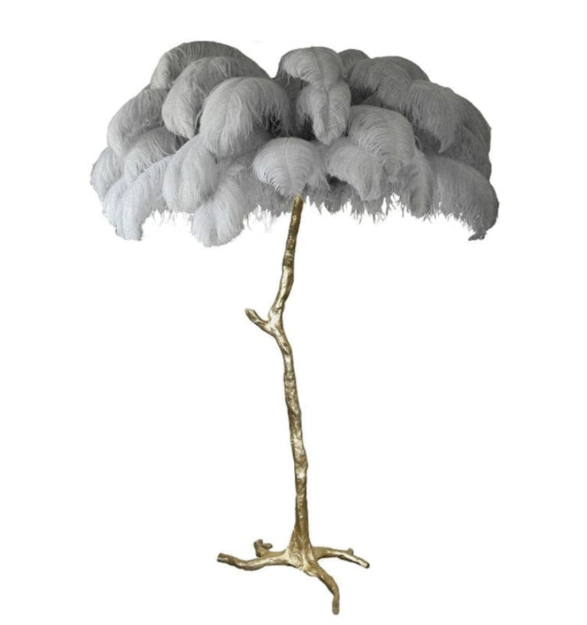 Ostrich Feather Brass Floor Lamp - Yiarolight