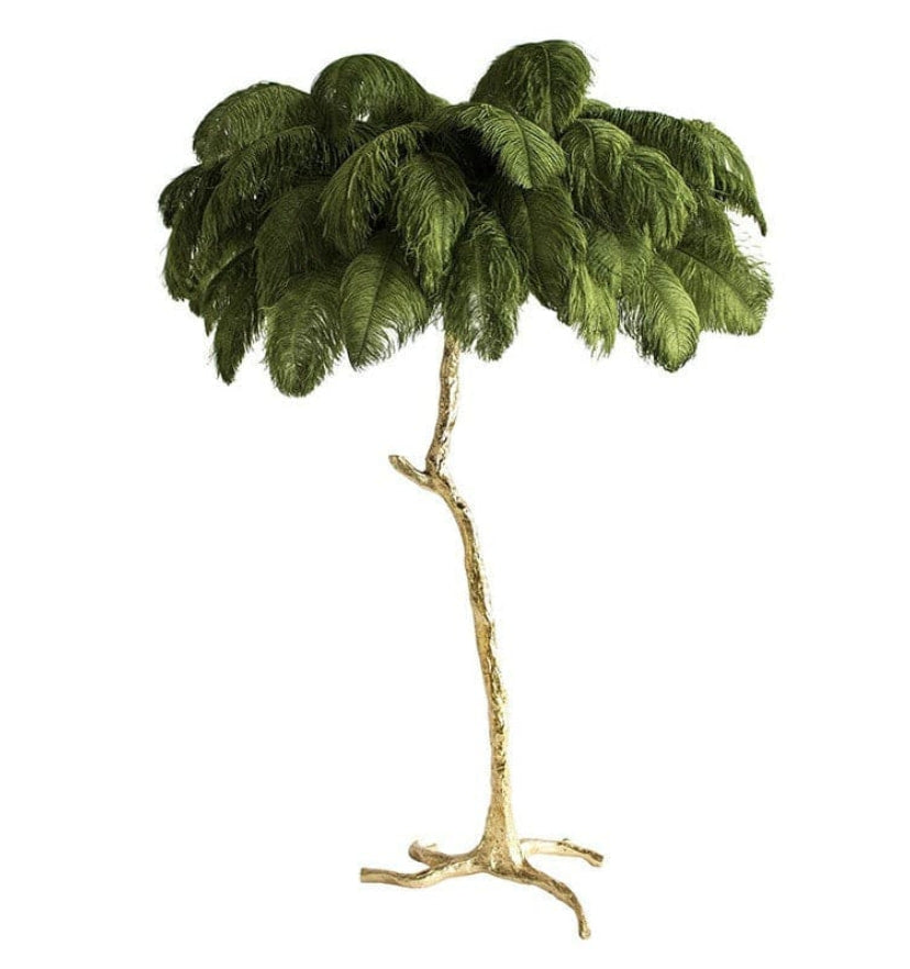 Ostrich Feather Brass Floor Lamp - Yiarolight