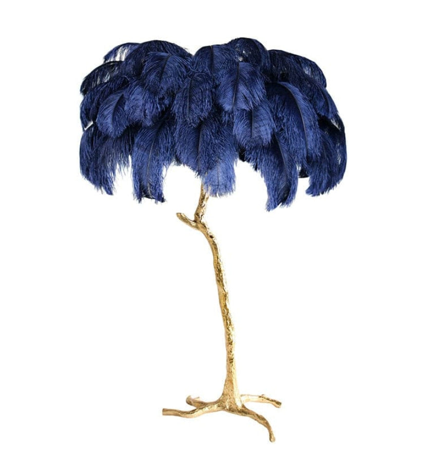 Ostrich Feather Brass Floor Lamp - Yiarolight