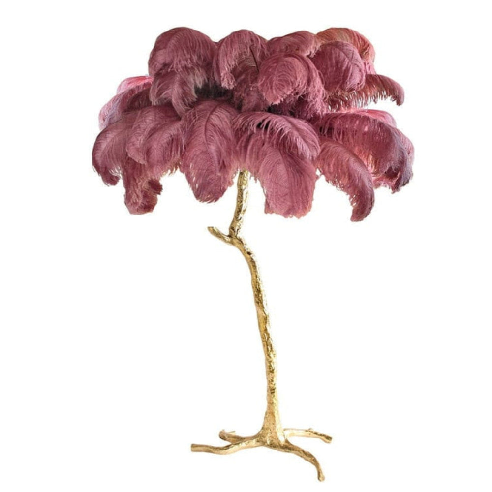 Ostrich Feather Brass Floor Lamp - Yiarolight