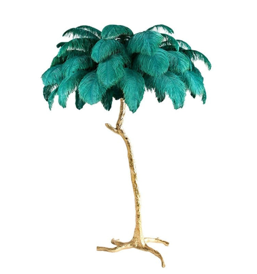 Ostrich Feather Brass Floor Lamp - Yiarolight