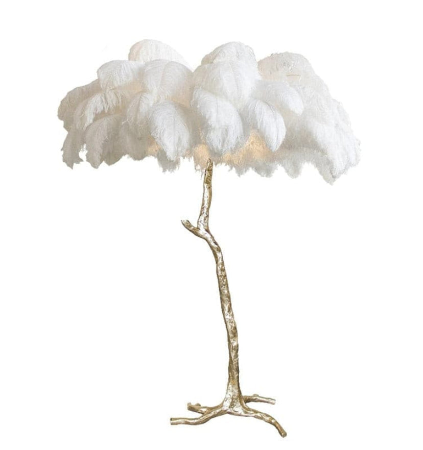 Ostrich Feather Brass Floor Lamp - Yiarolight