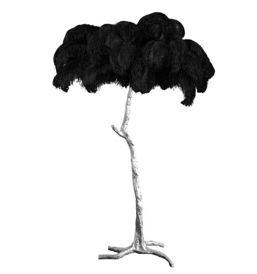Ostrich Feather Brass Floor Lamp - Yiarolight