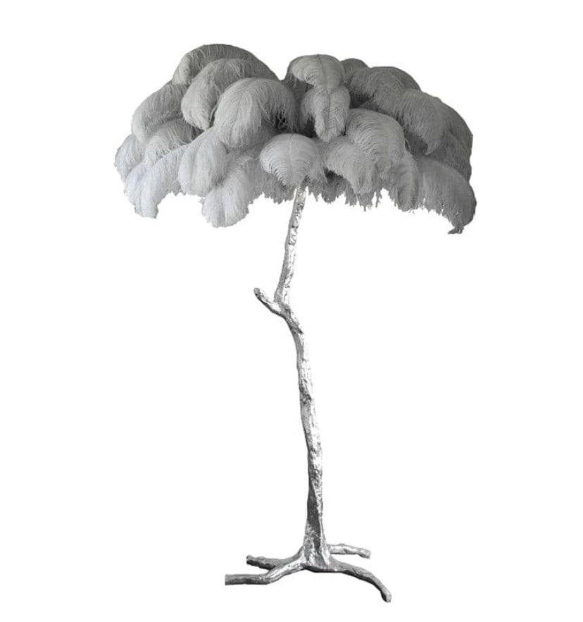 Ostrich Feather Brass Floor Lamp - Yiarolight