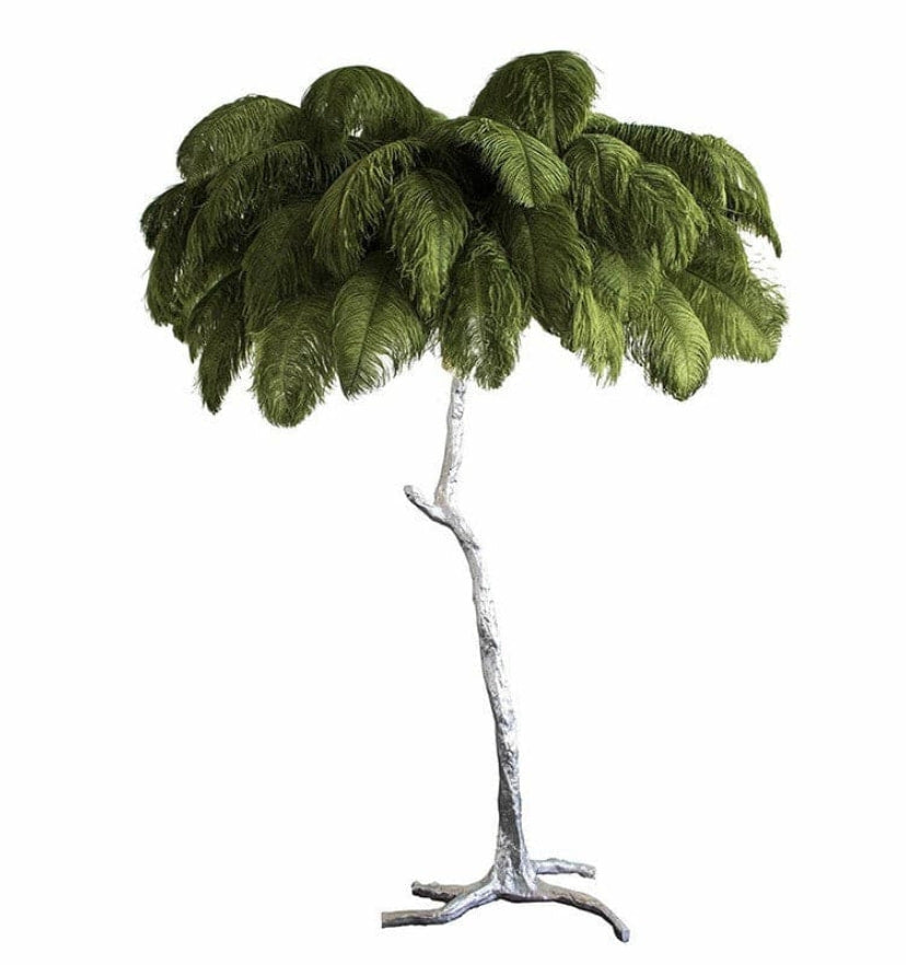 Ostrich Feather Brass Floor Lamp - Yiarolight