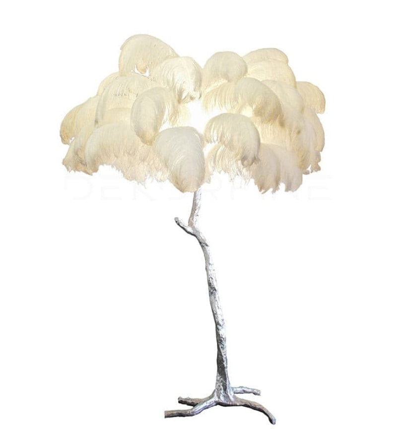 Ostrich Feather Brass Floor Lamp - Yiarolight
