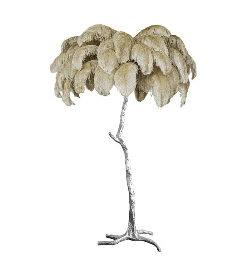 Ostrich Feather Brass Floor Lamp - Yiarolight