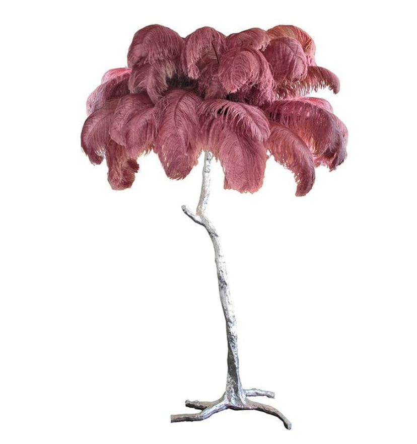 Ostrich Feather Brass Floor Lamp - Yiarolight