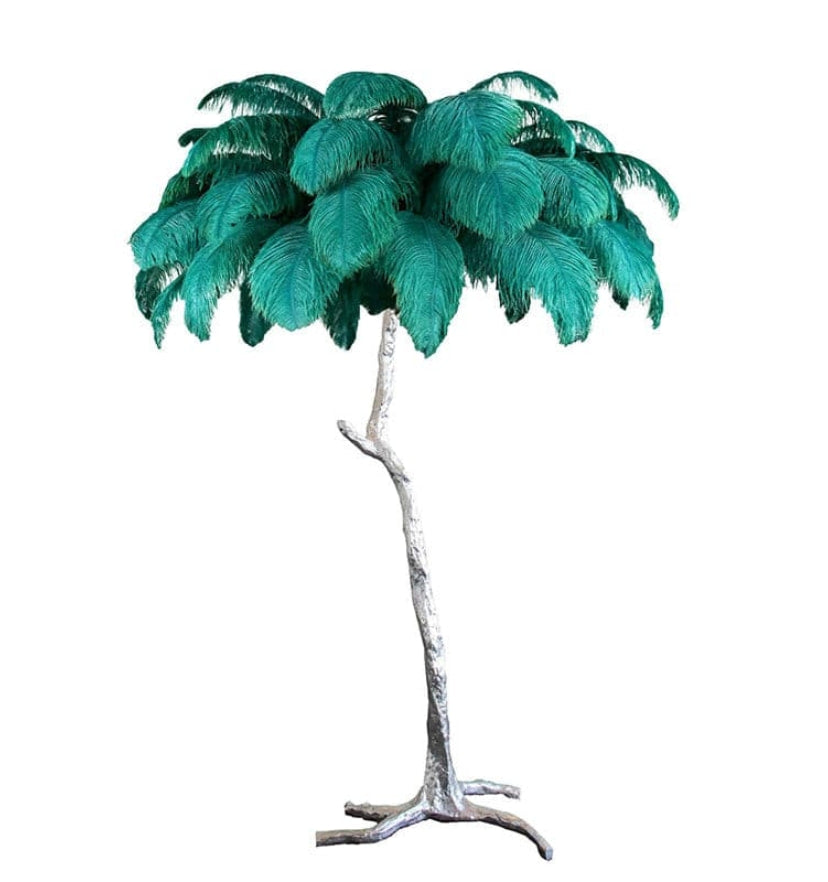 Ostrich Feather Brass Floor Lamp - Yiarolight