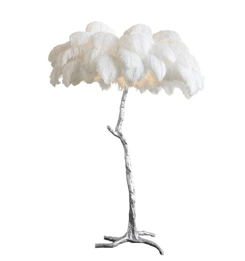 Ostrich Feather Brass Floor Lamp - Yiarolight