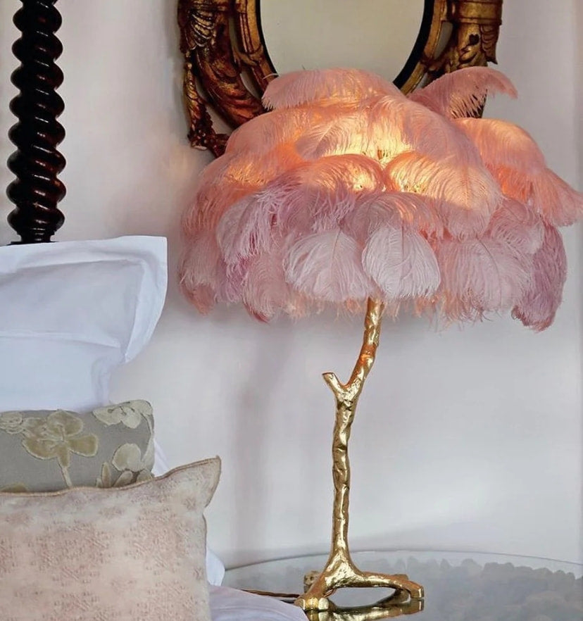 Ostrich Feather Table Lamp - Yiarolight