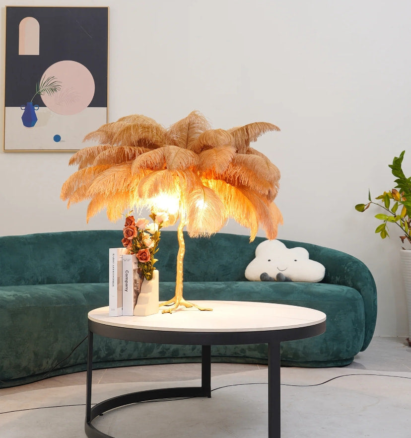 Ostrich Feather Table Lamp - Yiarolight