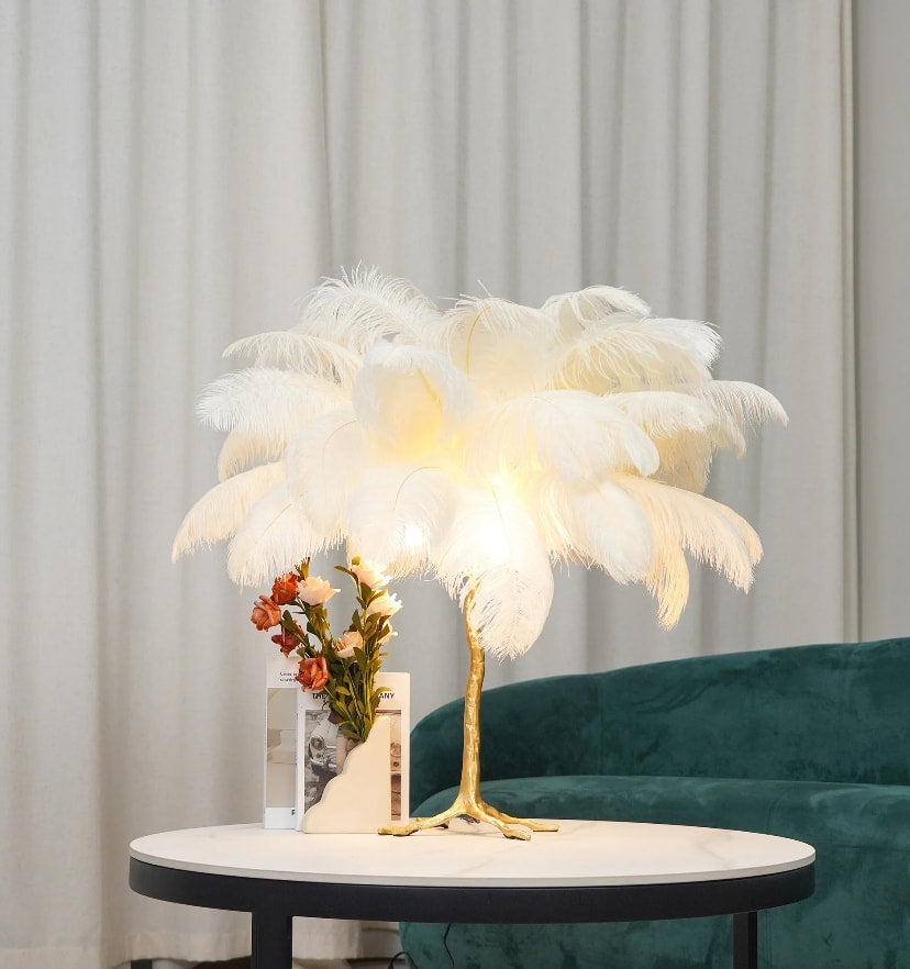 Ostrich Feather Table Lamp - Yiarolight
