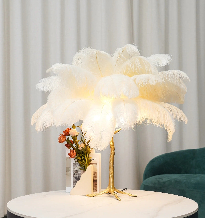 Ostrich Feather Table Lamp - Yiarolight