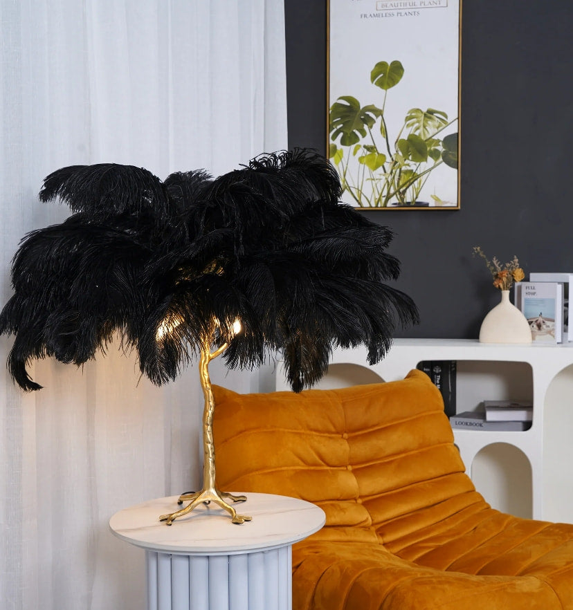 Ostrich Feather Table Lamp - Yiarolight