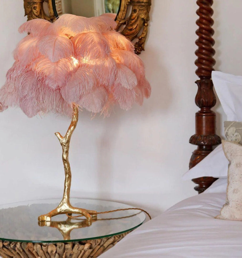 Ostrich Feather Table Lamp - Yiarolight