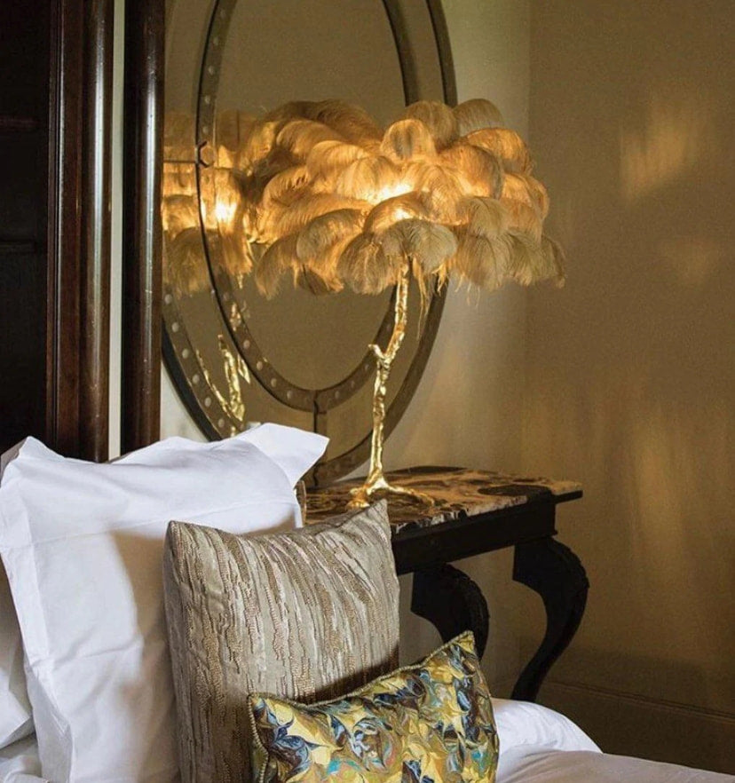 Ostrich Feather Table Lamp - Yiarolight
