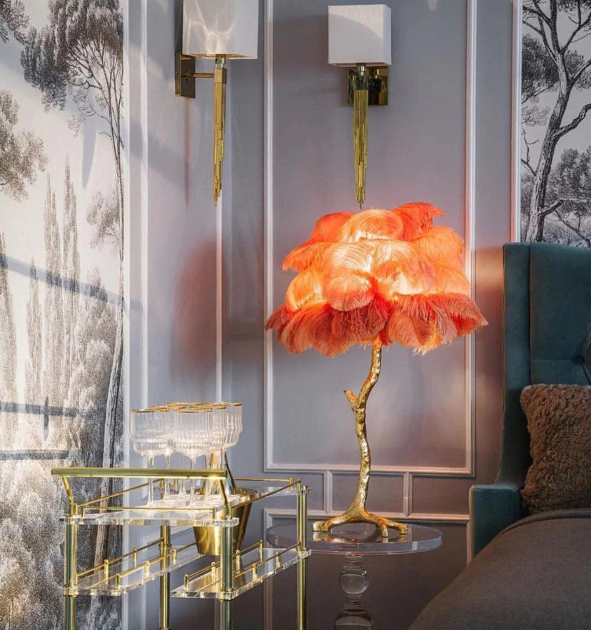 Ostrich Feather Table Lamp - Yiarolight