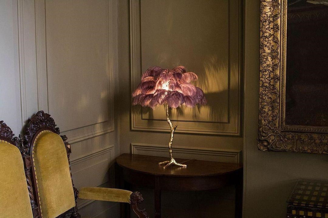 Ostrich Feather Table Lamp - Yiarolight