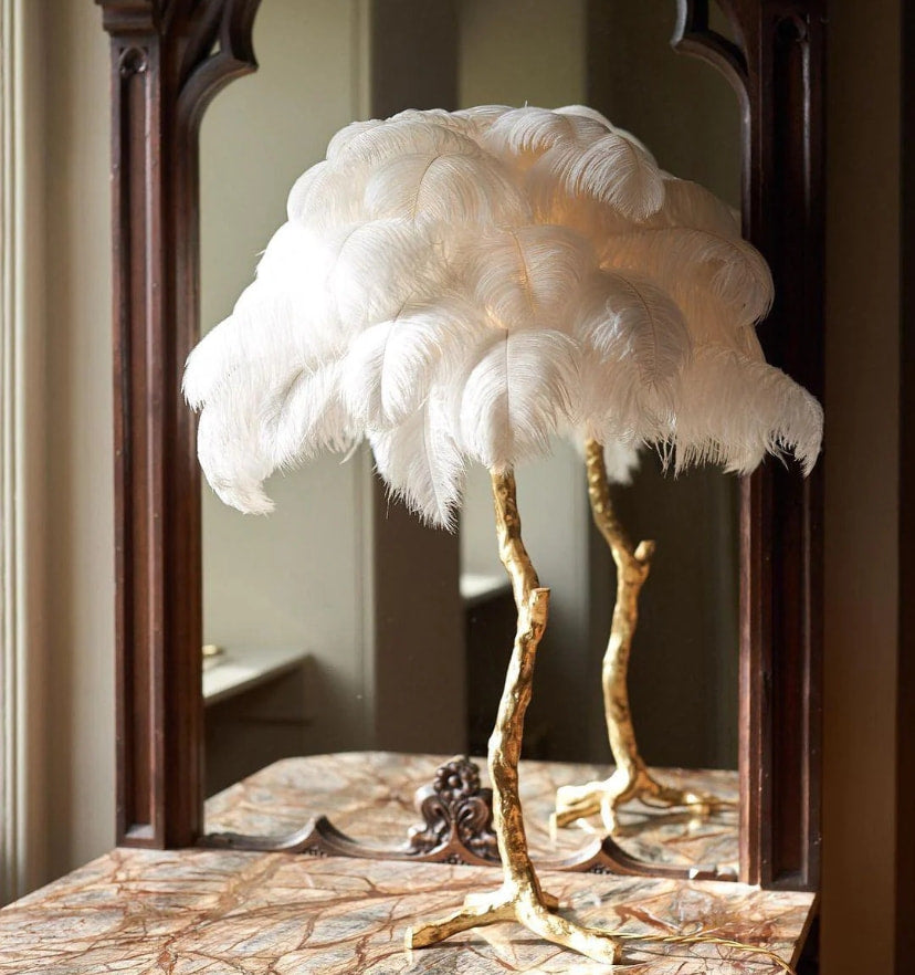 Ostrich Feather Table Lamp - Yiarolight