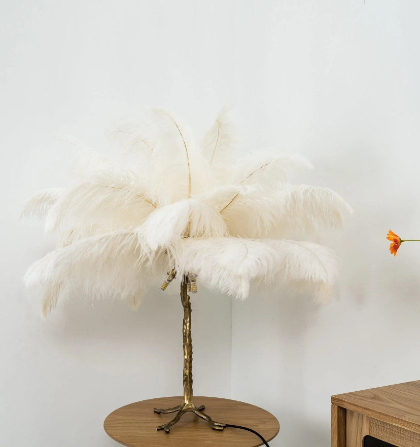 Ostrich Feather Table Lamp - Yiarolight