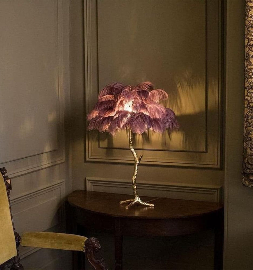 Ostrich Feather Table Lamp - Yiarolight