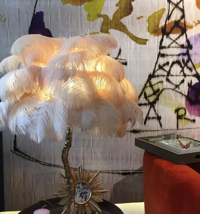 Ostrich Feather Table Lamp - Yiarolight