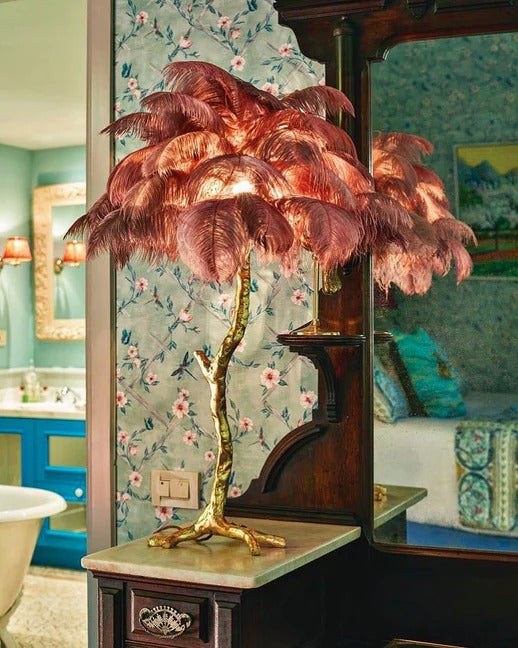 Ostrich Feather Table Lamp - Yiarolight