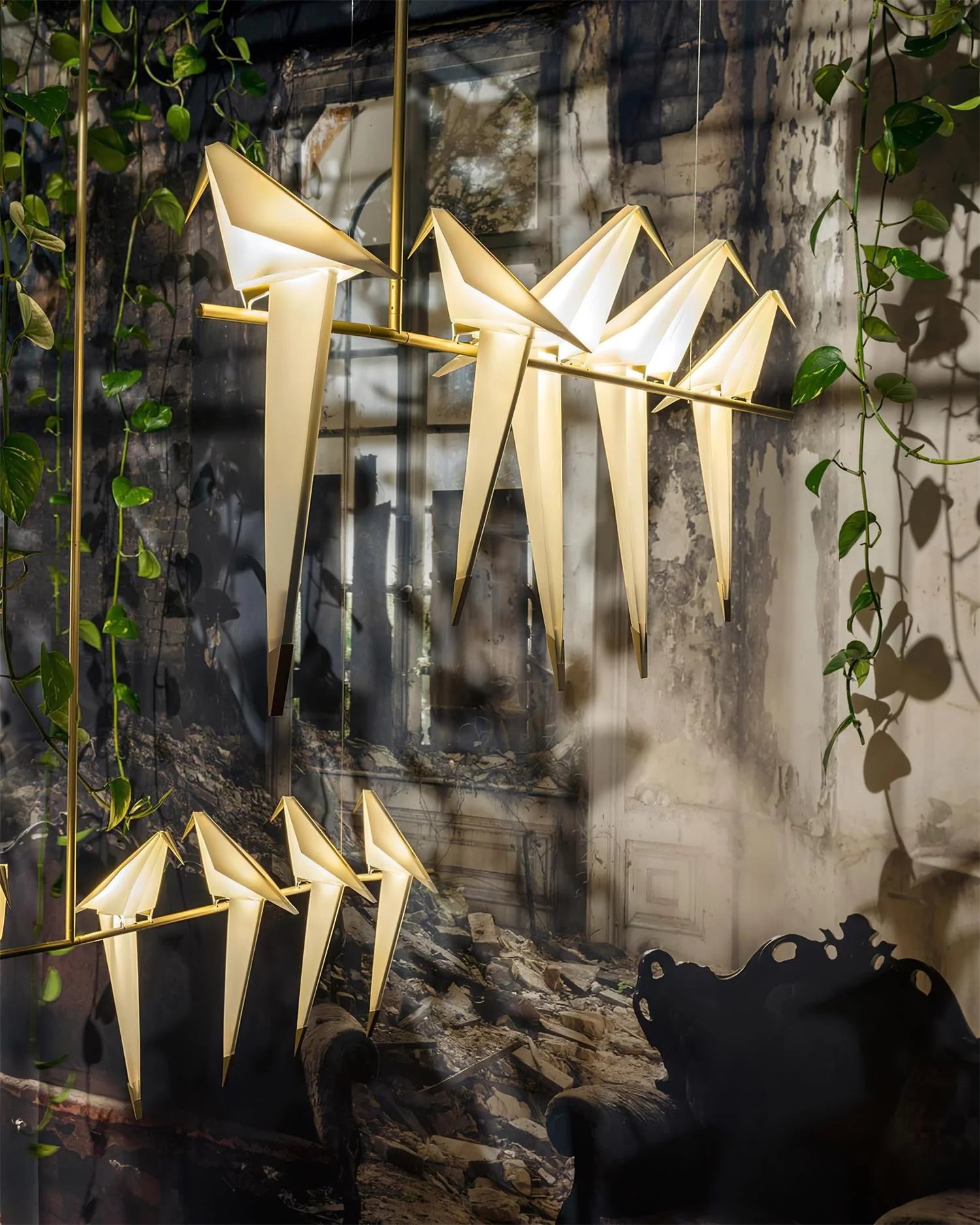 Paper Crane Bird Chandelier - Yiarolight
