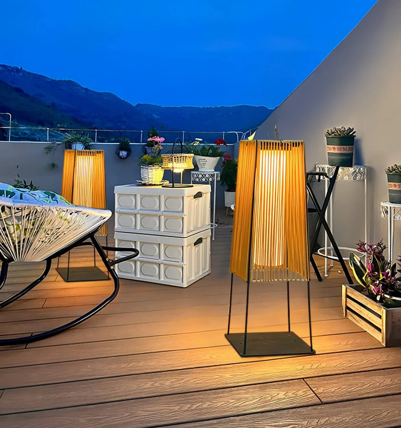 Plastic Rattan Outdoor Post Light - Yiarolight