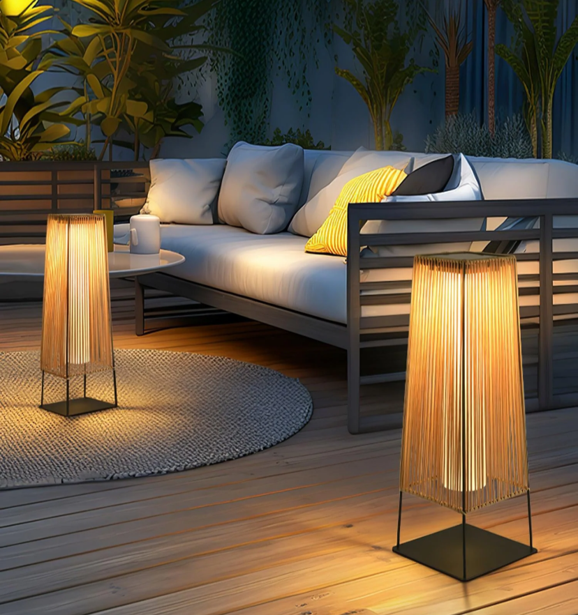 Plastic Rattan Outdoor Post Light - Yiarolight