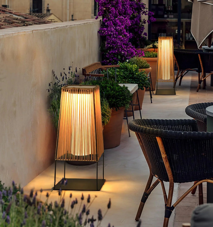 Plastic Rattan Outdoor Post Light - Yiarolight