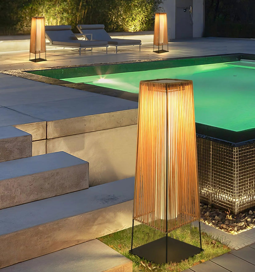 Plastic Rattan Outdoor Post Light - Yiarolight