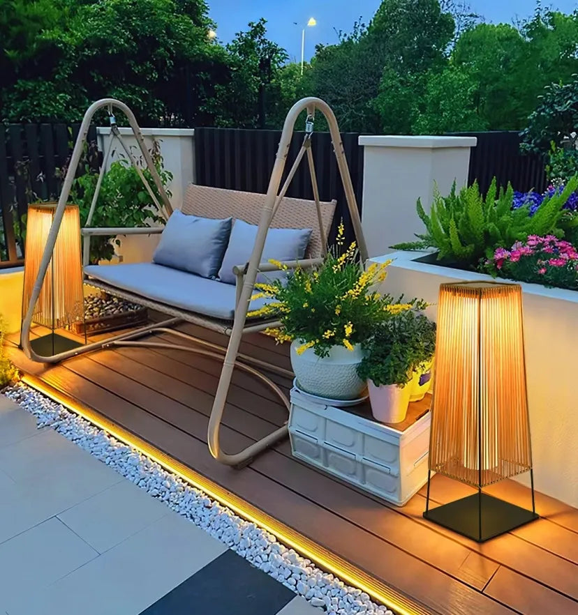 Plastic Rattan Outdoor Post Light - Yiarolight