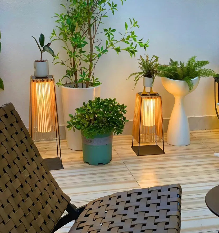 Plastic Rattan Outdoor Post Light - Yiarolight