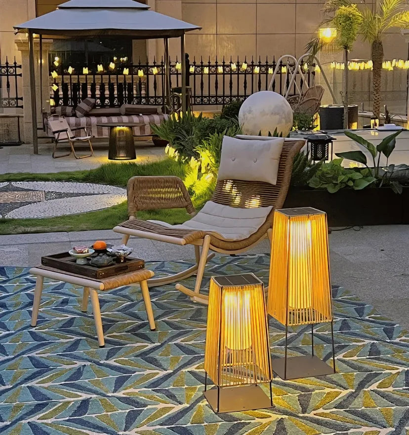 Plastic Rattan Outdoor Post Light - Yiarolight