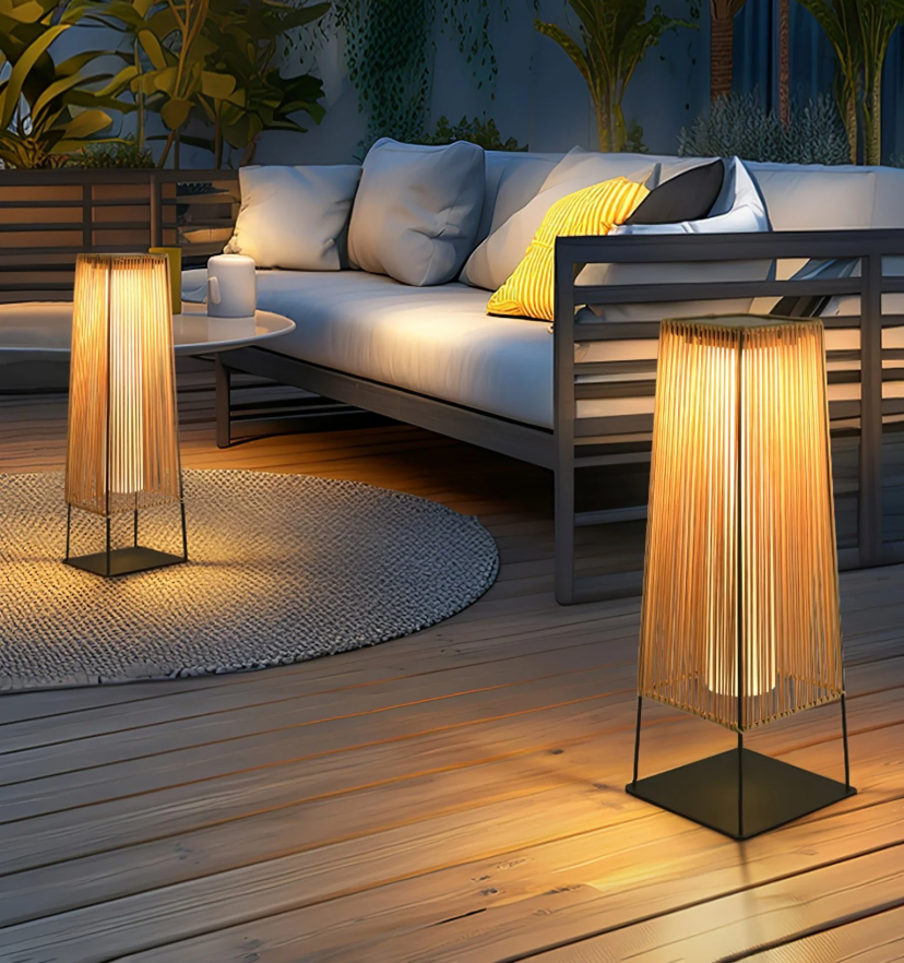 Plastic Rattan Outdoor Post Light - Yiarolight