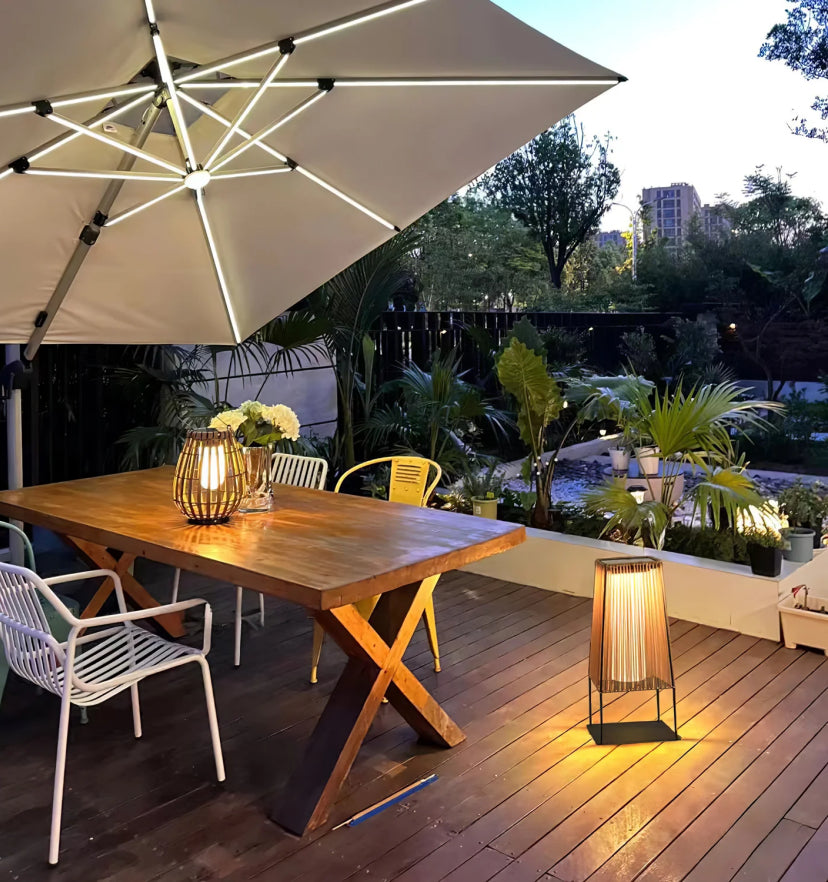 Plastic Rattan Outdoor Post Light - Yiarolight