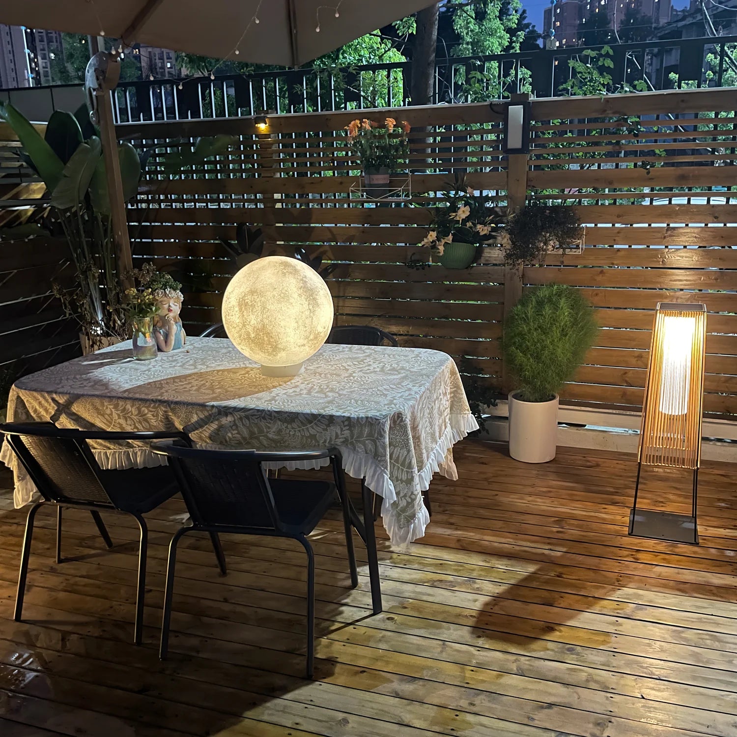 Plastic Rattan Outdoor Post Light - Yiarolight