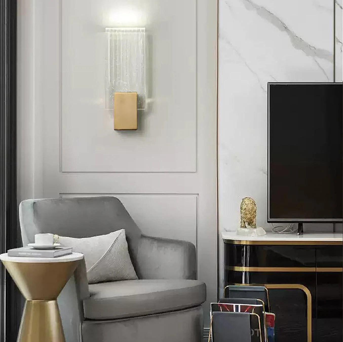 Pleated Crystal Wall Lamp - Yiarolight
