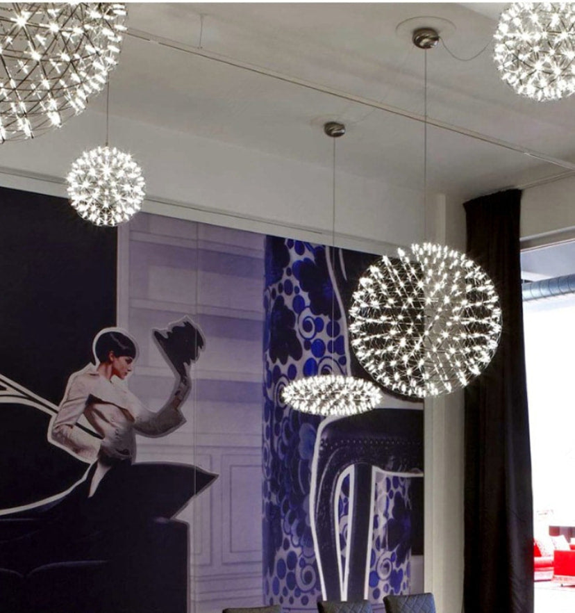 Silver Spark Ball Chandelier - Yiarolight