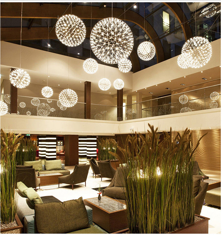 Silver Spark Ball Chandelier - Yiarolight