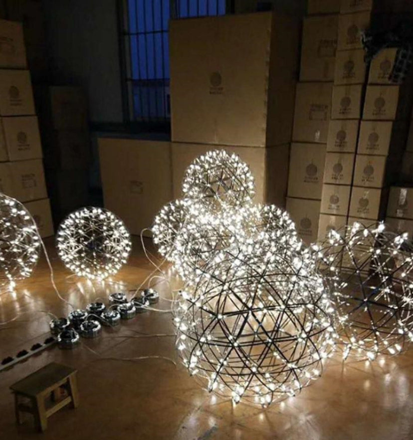 Silver Spark Ball Chandelier - Yiarolight