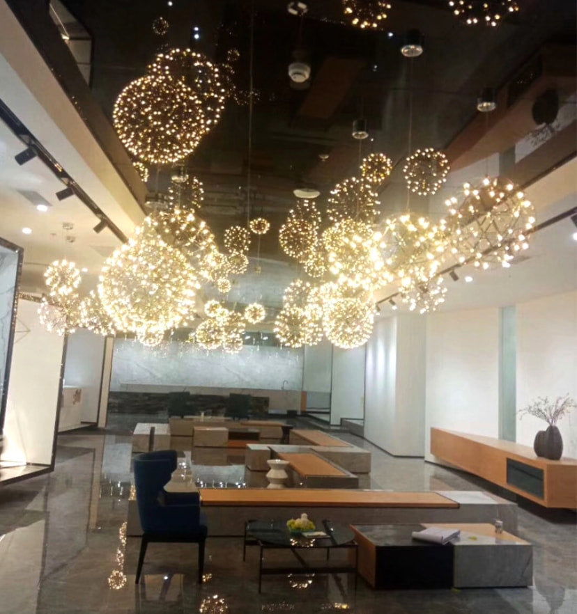 Silver Spark Ball Chandelier - Yiarolight