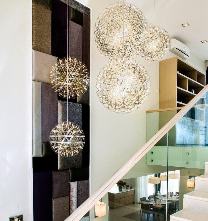 Silver Spark Ball Chandelier - Yiarolight