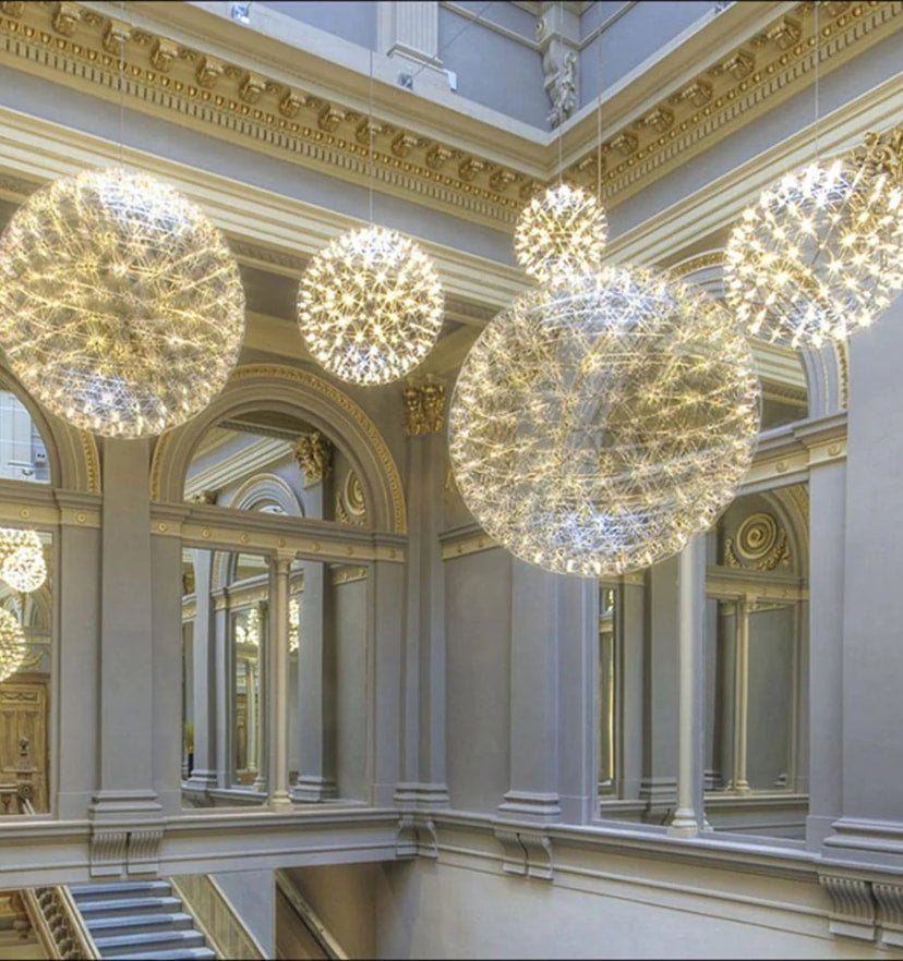 Silver Spark Ball Chandelier - Yiarolight