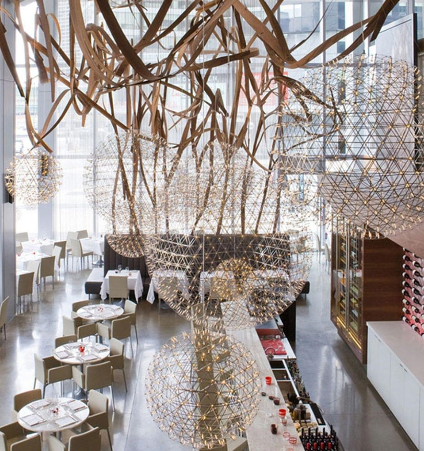 Silver Spark Ball Chandelier - Yiarolight