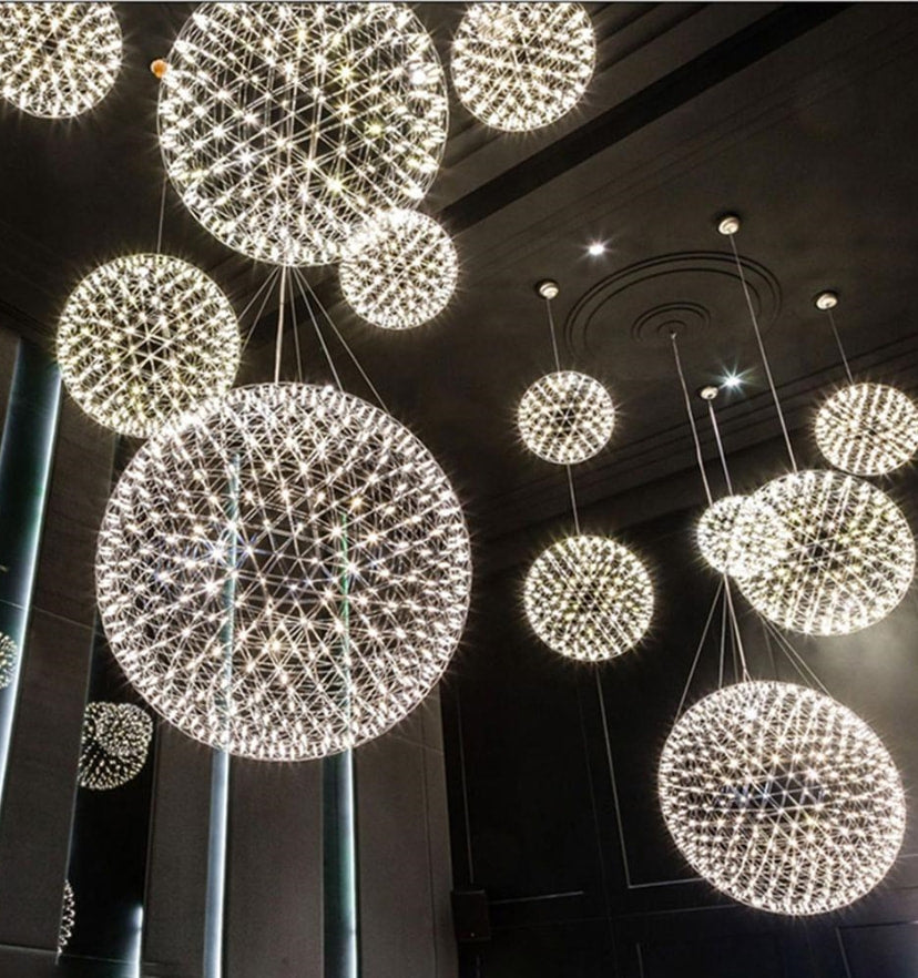 Silver Spark Ball Chandelier - Yiarolight