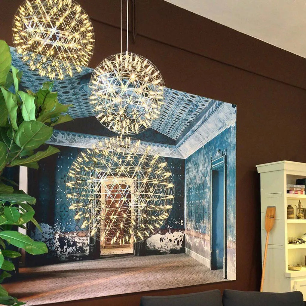Silver Spark Ball Chandelier - Yiarolight